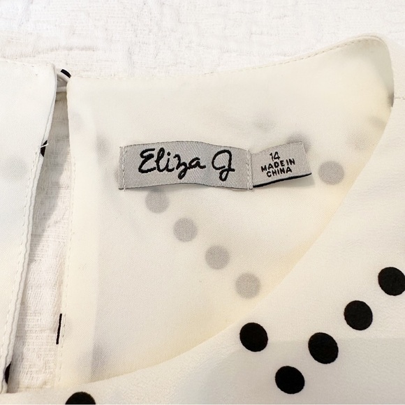 Eliza J Polka Dot Sleeveless Fit and Flare Dress - 14 - Picture 7 of 12